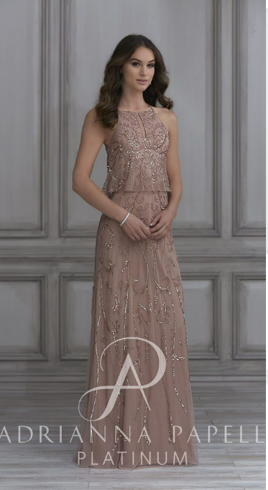 Adrianna Papell Platinum Bridesmaid Dress 40119 & Bella Bridesmaids
