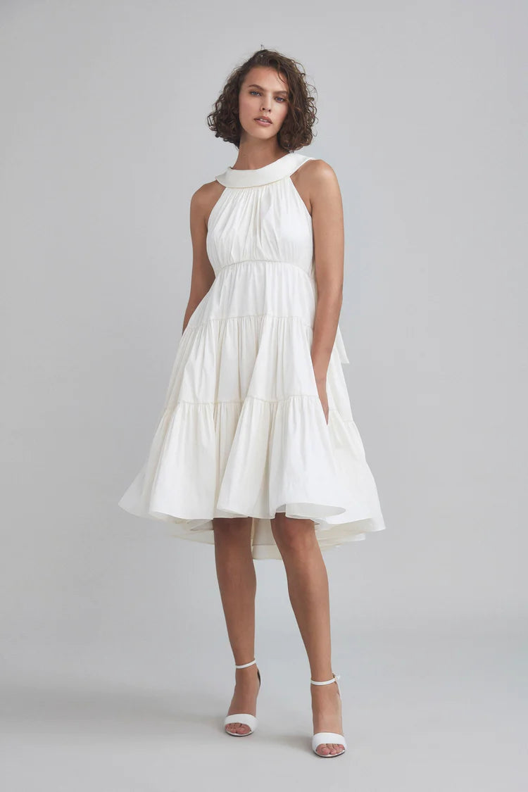 white trapeze dress Amsale Little White Dress LW186 white trapeze dress Amsale Little White Dress LW186