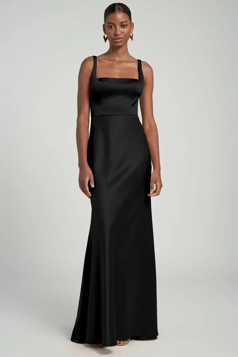 jenny yoo black bridesmaid dress Ariana Formal gown