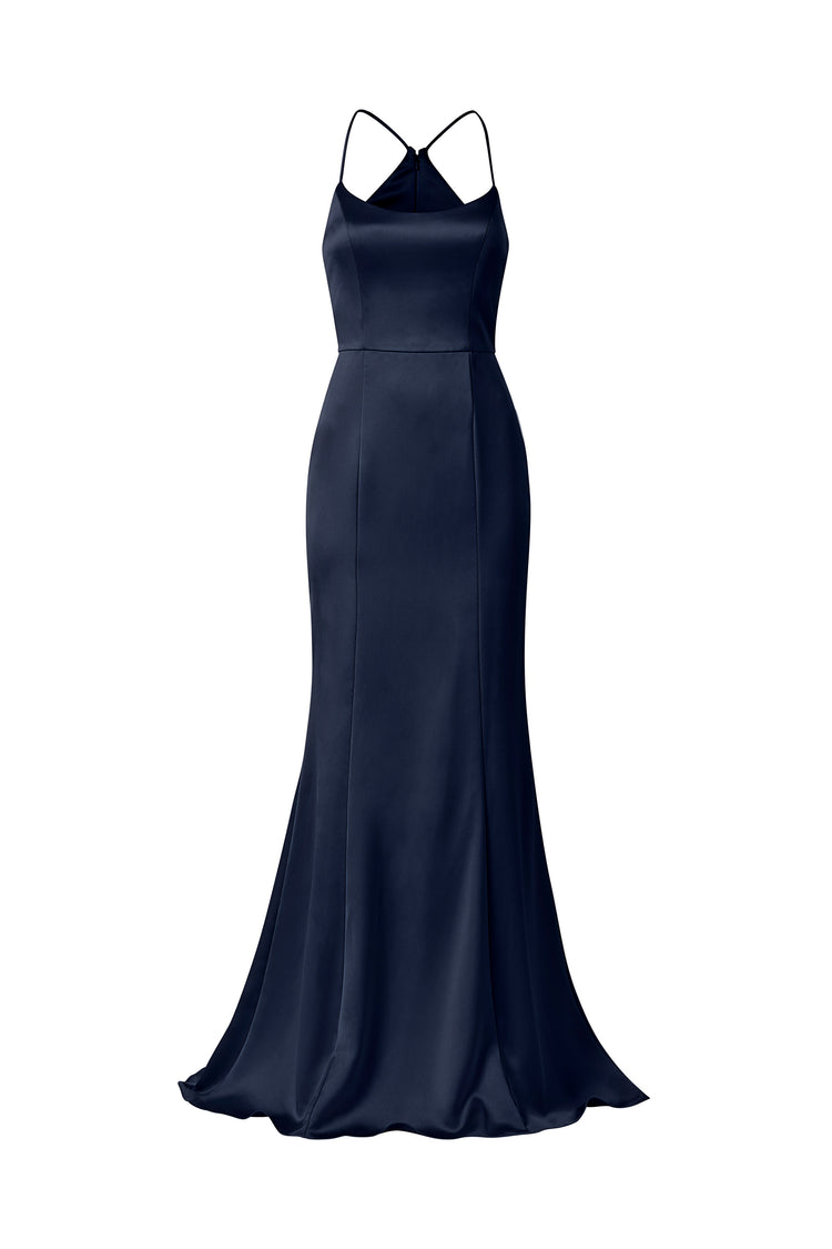 Amsale Long Bridesmaid Dress Everly Navy