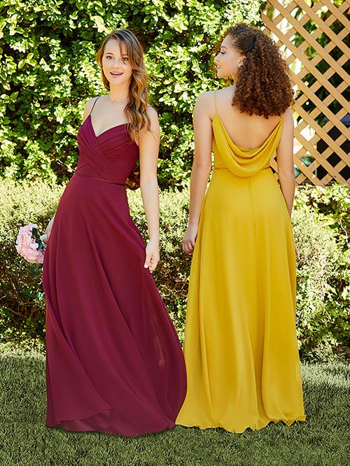 Purple and Yellow Bridesmaid Dresses