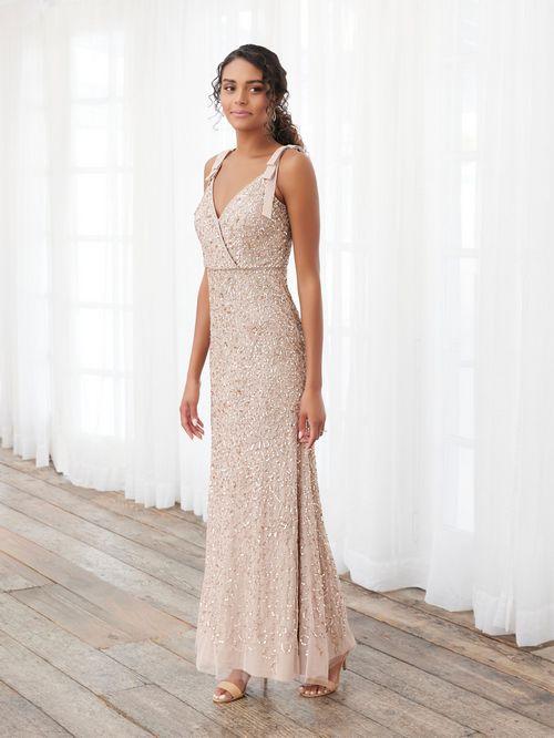 Adrianna Papell Platinum Bridesmaid Dress 40397 & Bella Bridesmaids