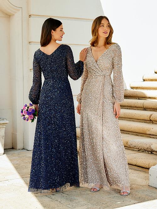 Adrianna Papell Platinum Bridesmaid Dress 40332 & Bella Bridesmaids