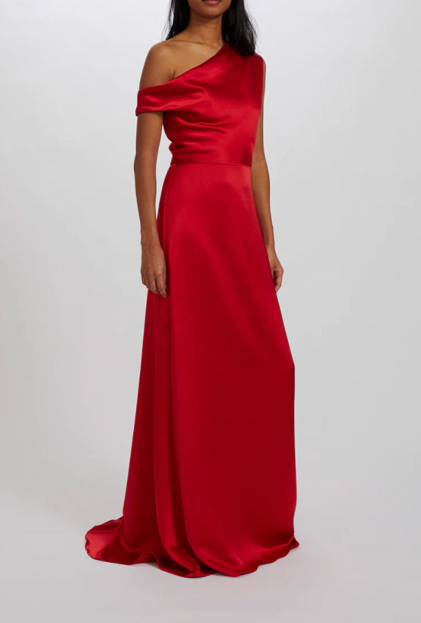 Amsale one clearance shoulder bridesmaid dress