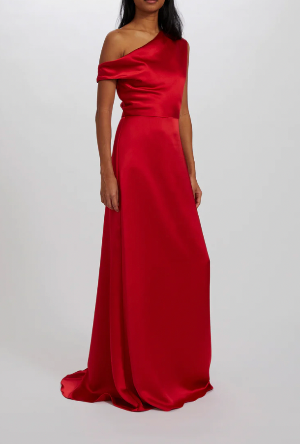 Amsale one sales shoulder bridesmaid dress
