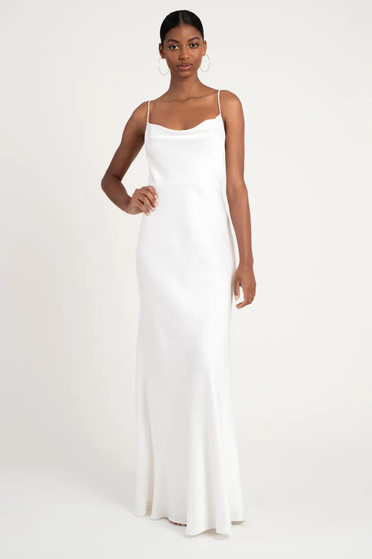 Zara white sales satin slip dress