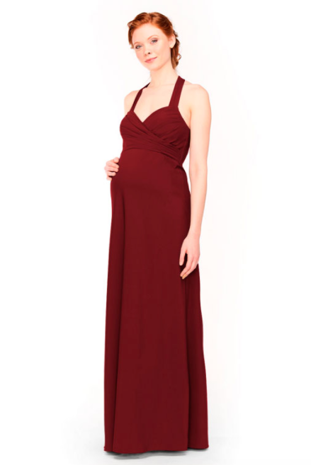 Bari Jay Maternity Bridesmaid Dress Style 1958 (M) Wine