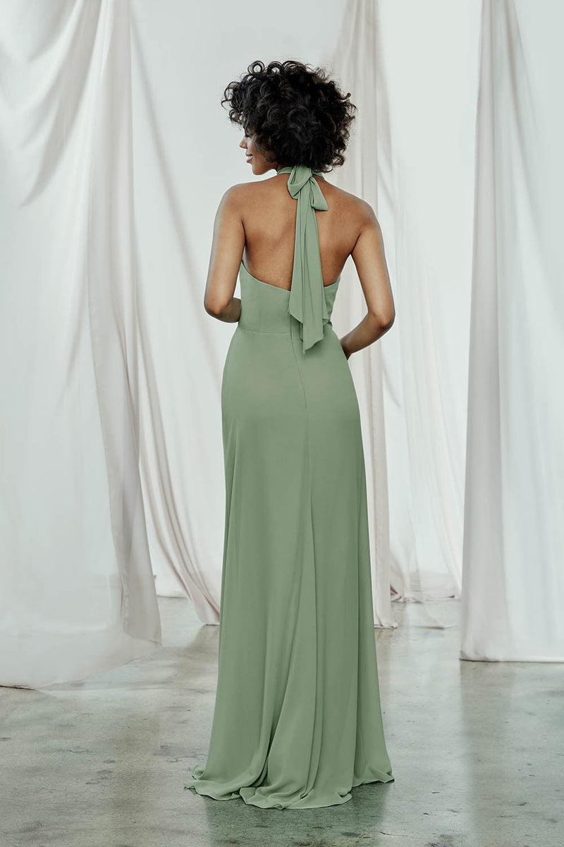 Amsale Long Bridesmaid Dress Sophia Chiffon Mauve Amsale Long Bridesmaid Dress Sophia Chiffon Mauve