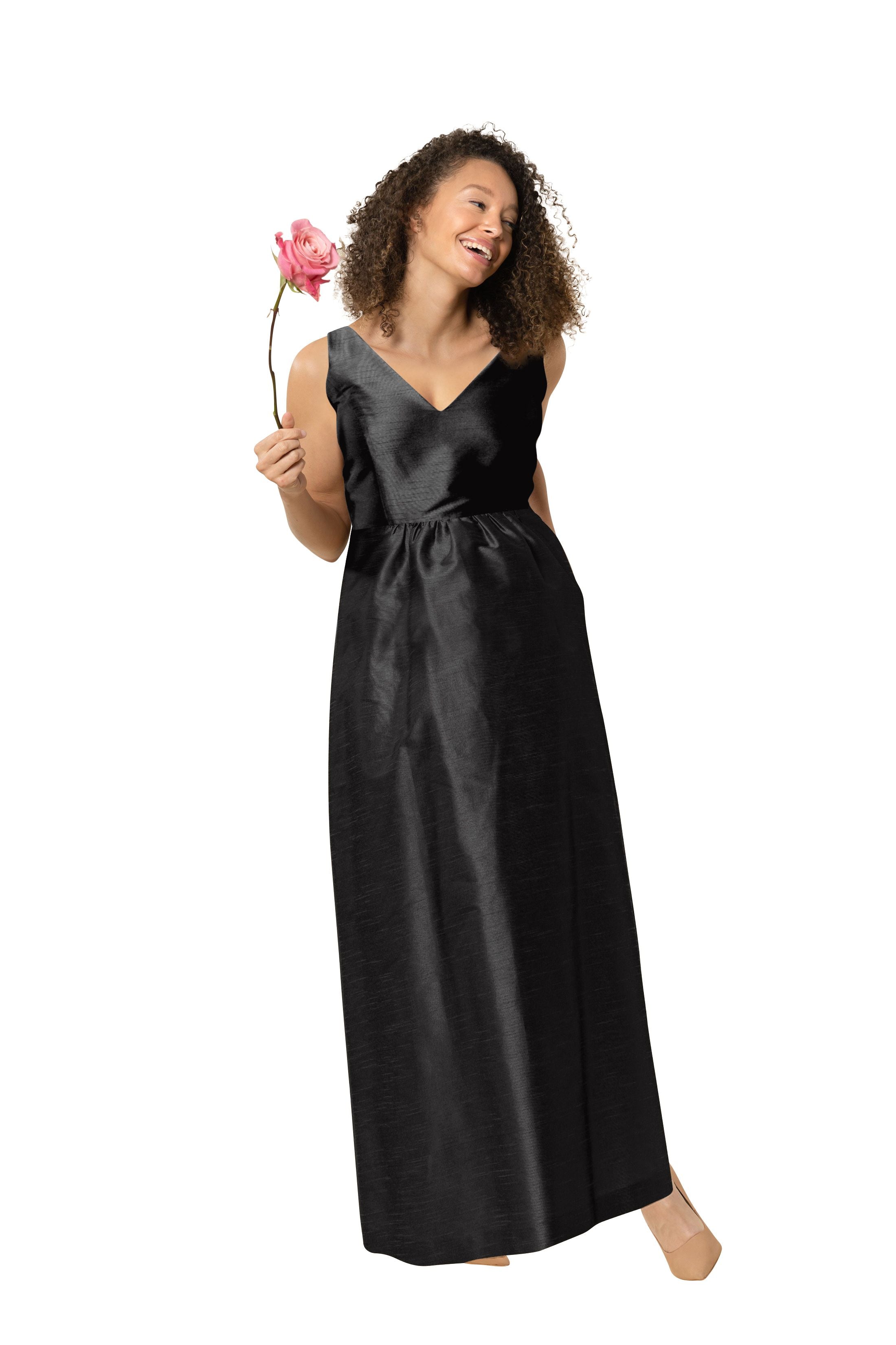 Harper Bodice with Maternity Skirt in Shantung Carnation