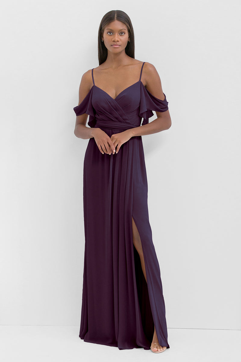 BlackBerry Colored Bridesmaid Dresses