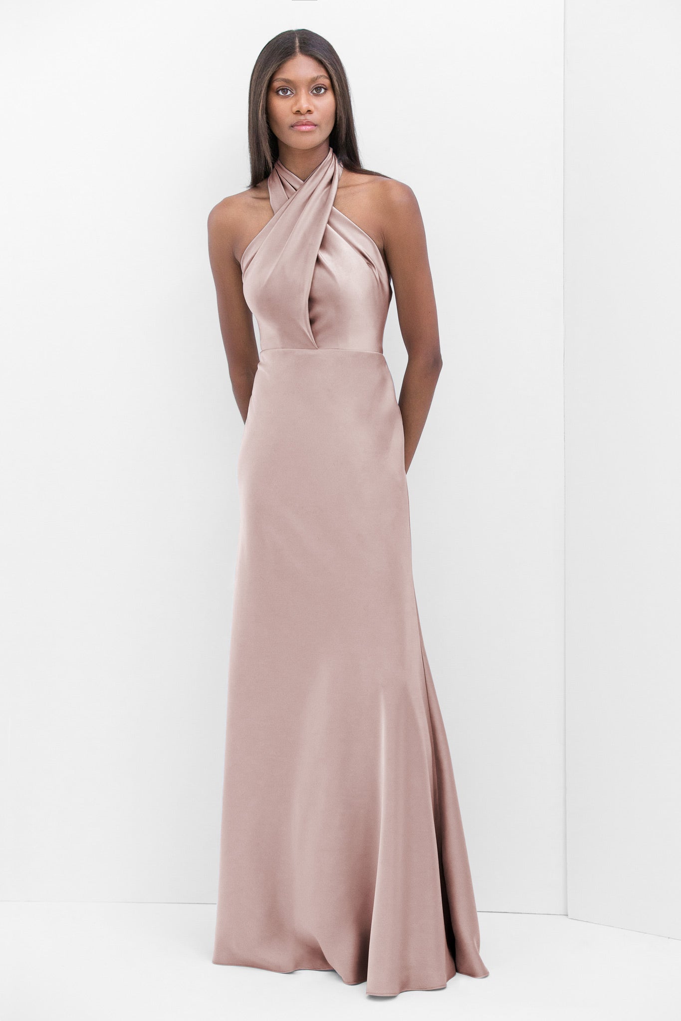 amsale fawn bridesmaid dress Bella - Sarah's bridesmaids look outstanding in these Amsale Sequin Lace dresses! Style: Amsale GB015 Color: Fawn Photographer: Love Is A Big Deal