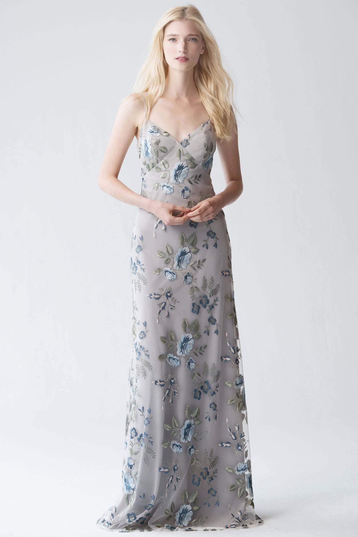 Jenny yoo drew floral shop embroidered tulle evening dress