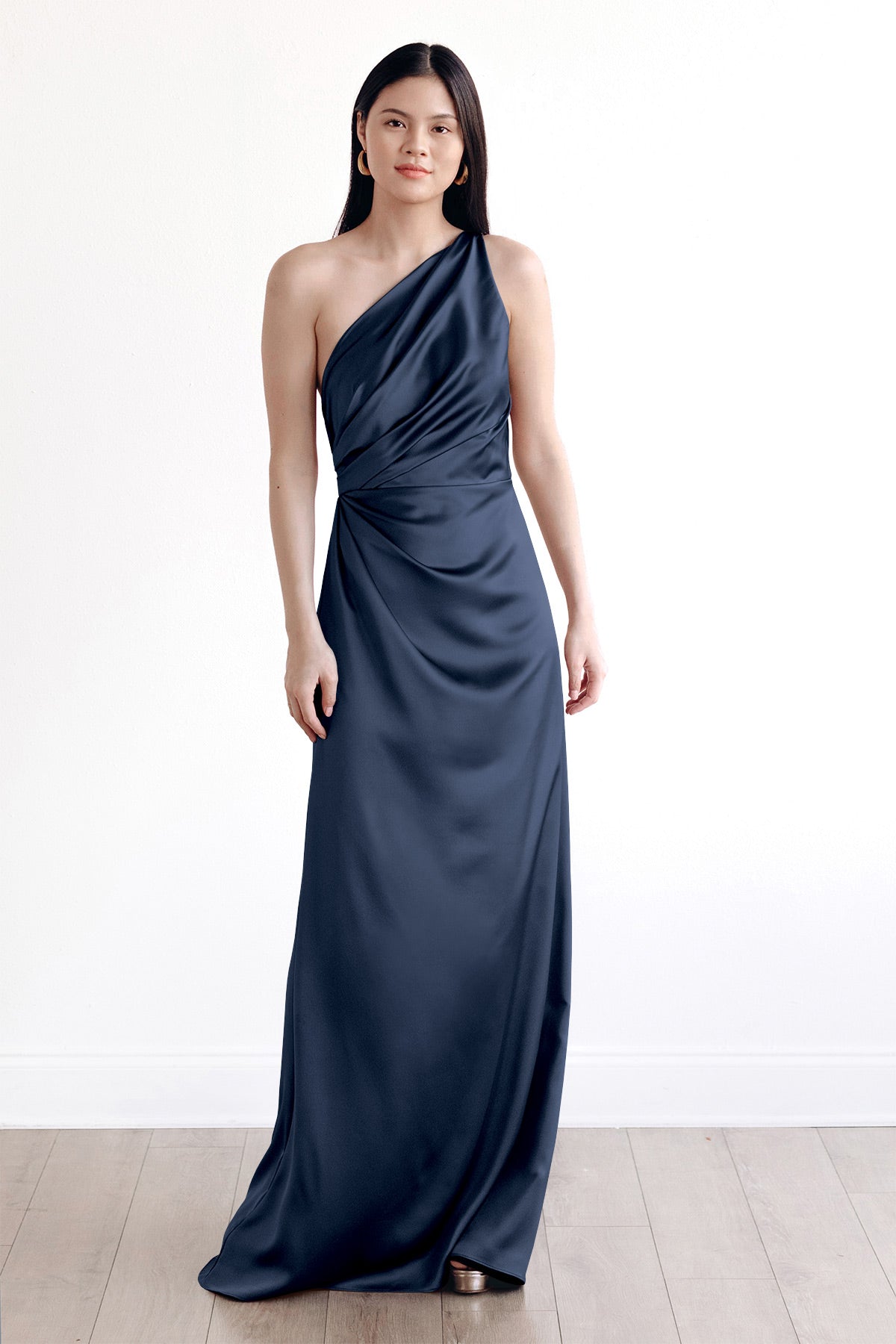 blue dress for baby girl Watters Bridesmaid Dress Evie 2400 Navy Blue