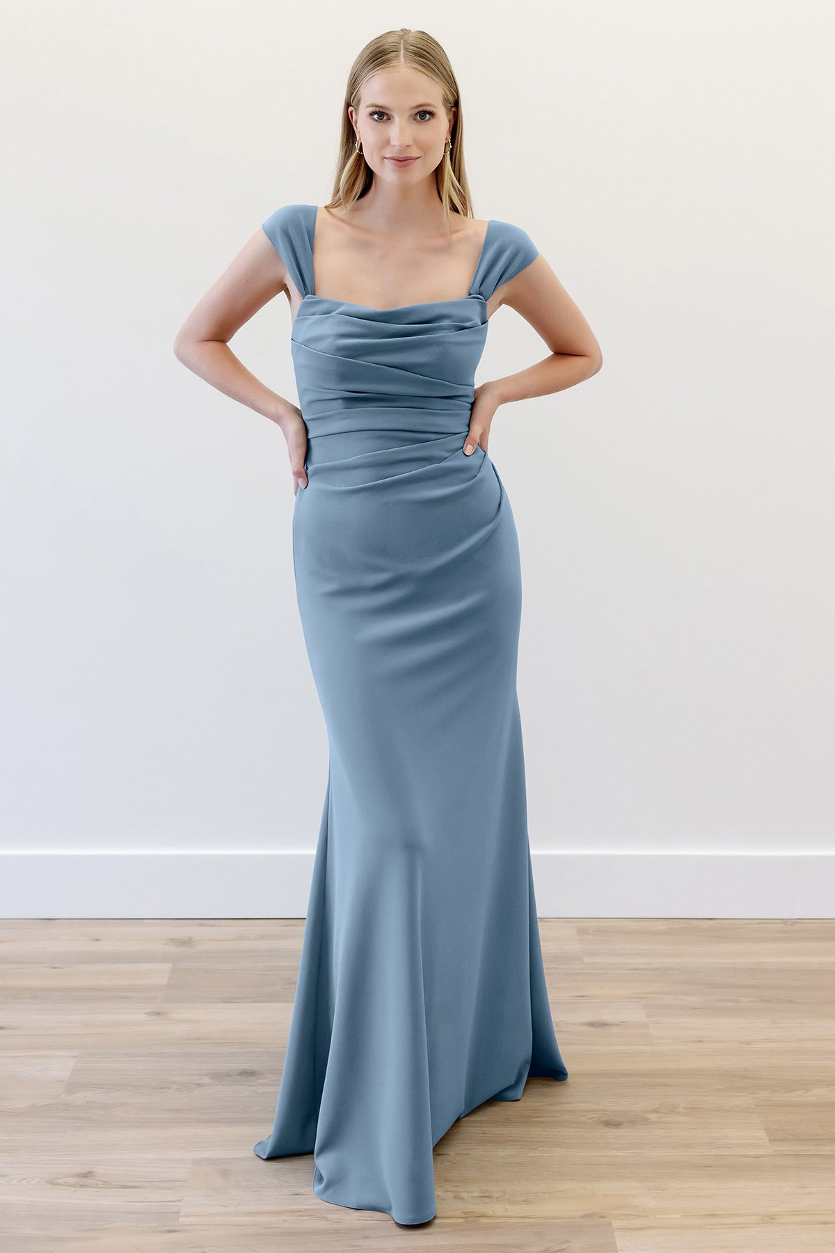 Smokey Blue Bridesmaid Dress