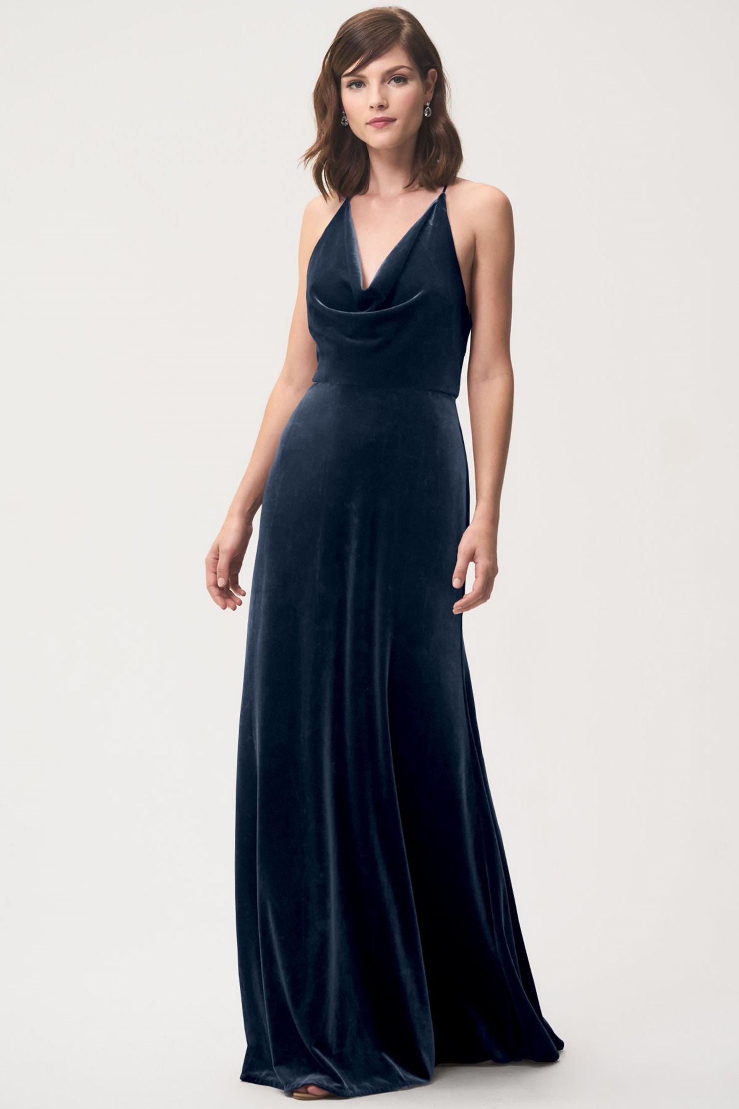 velvet bridesmaid dresses jenny yoo Jenny Yoo Sullivan Cowl Neck Velvet Bridesmaid Dress, in English Rose, Size 0