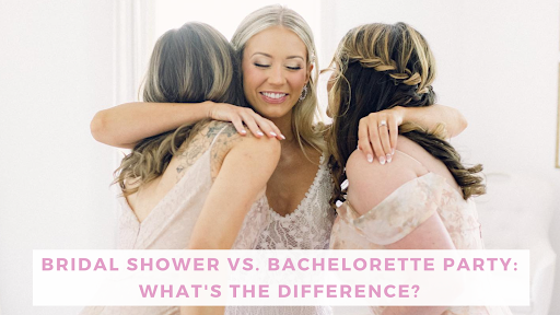 Bride hugging her friends/bridesmaids