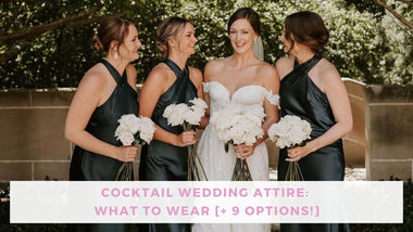 bride and her bridesmaids smiling