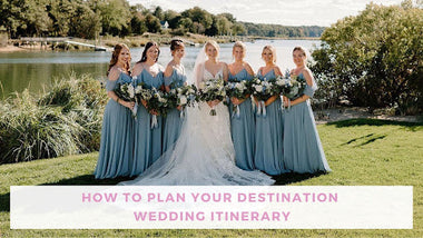 bridal party at an outdoor destination wedding