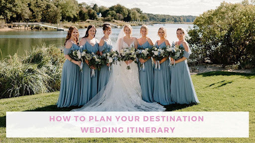 bridal party at an outdoor destination wedding