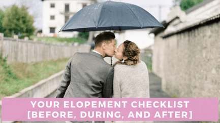 Couple kissing under umbrella