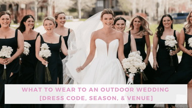 smiling bride with her wedding party