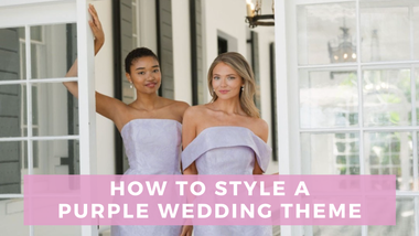 bridesmaids styled in purple