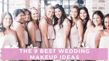 Bride and bridesmaids wearing different styles of makeup