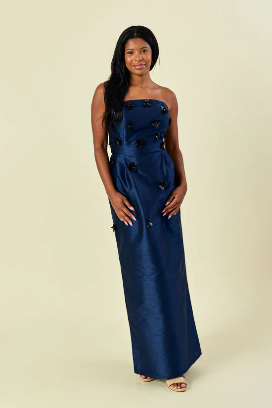 LulaKate Elizabeth Dress in Embellished Shantung Black LulaKate Elizabeth Dress in Embellished Shantung Black