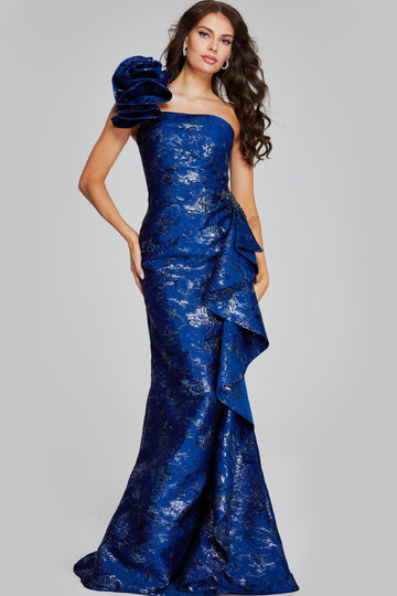 sachin and babi light blue dress Long Sleeve Lace Dress by Jovani for Rent main image 0