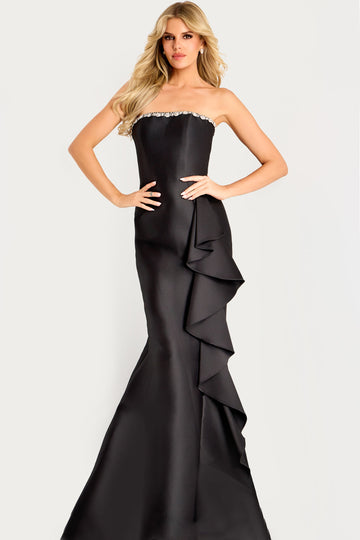 jovani black mermaid dress Jovani 42438 Fitted Long Formal Beaded Evening Prom Dress