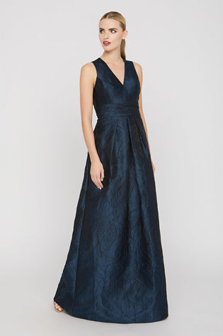 Kay Unger Mariah Gown in Blue Opal