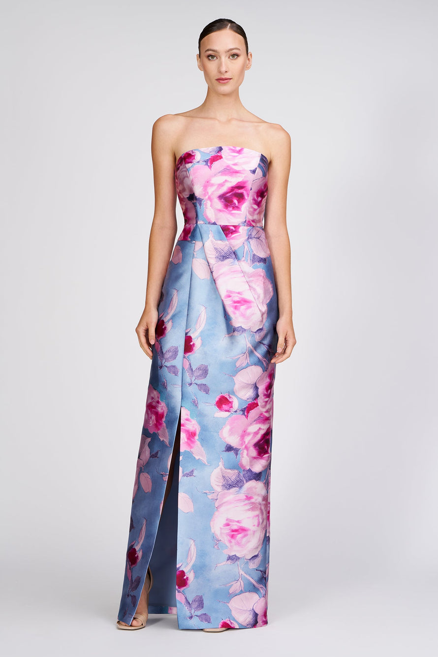 slim fit dress slacks Kay Unger Lucienne Strapless Column Gown
