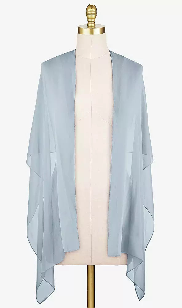 This sheer crepe stole is the perfect complement to any bridal or bridesmaid ensemble. 100% polyester, dry clean only. Shown in mist color.