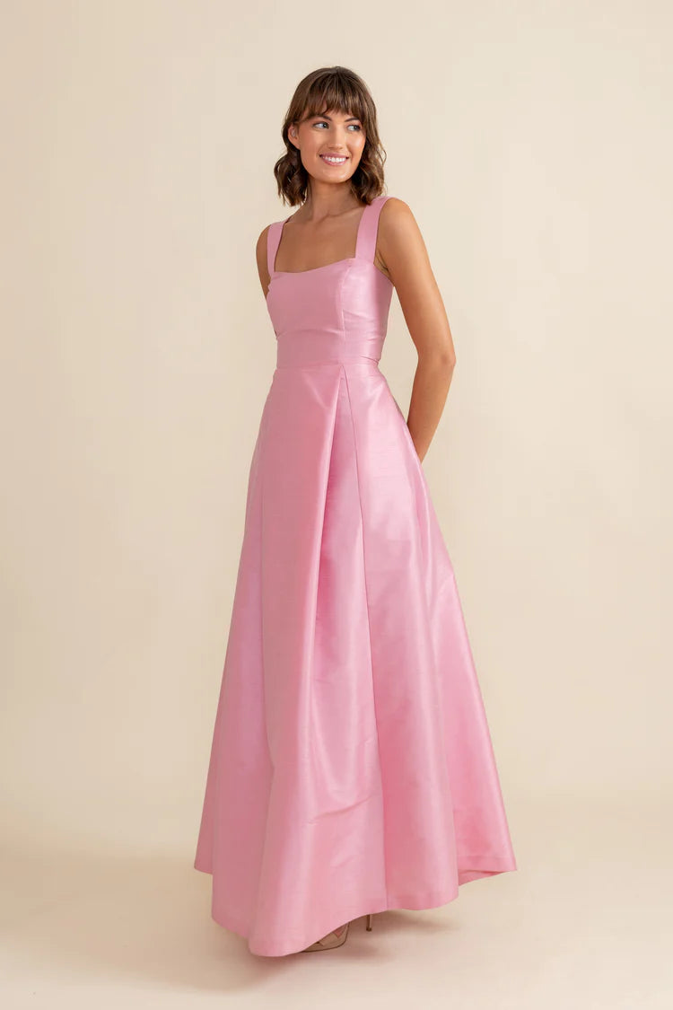 Beckett Bodice With Archer Skirt Floor in Shantung Bella Bridesmaids