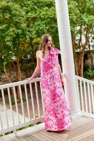 LulaKate Delphine Dress in Pink Garden Flora