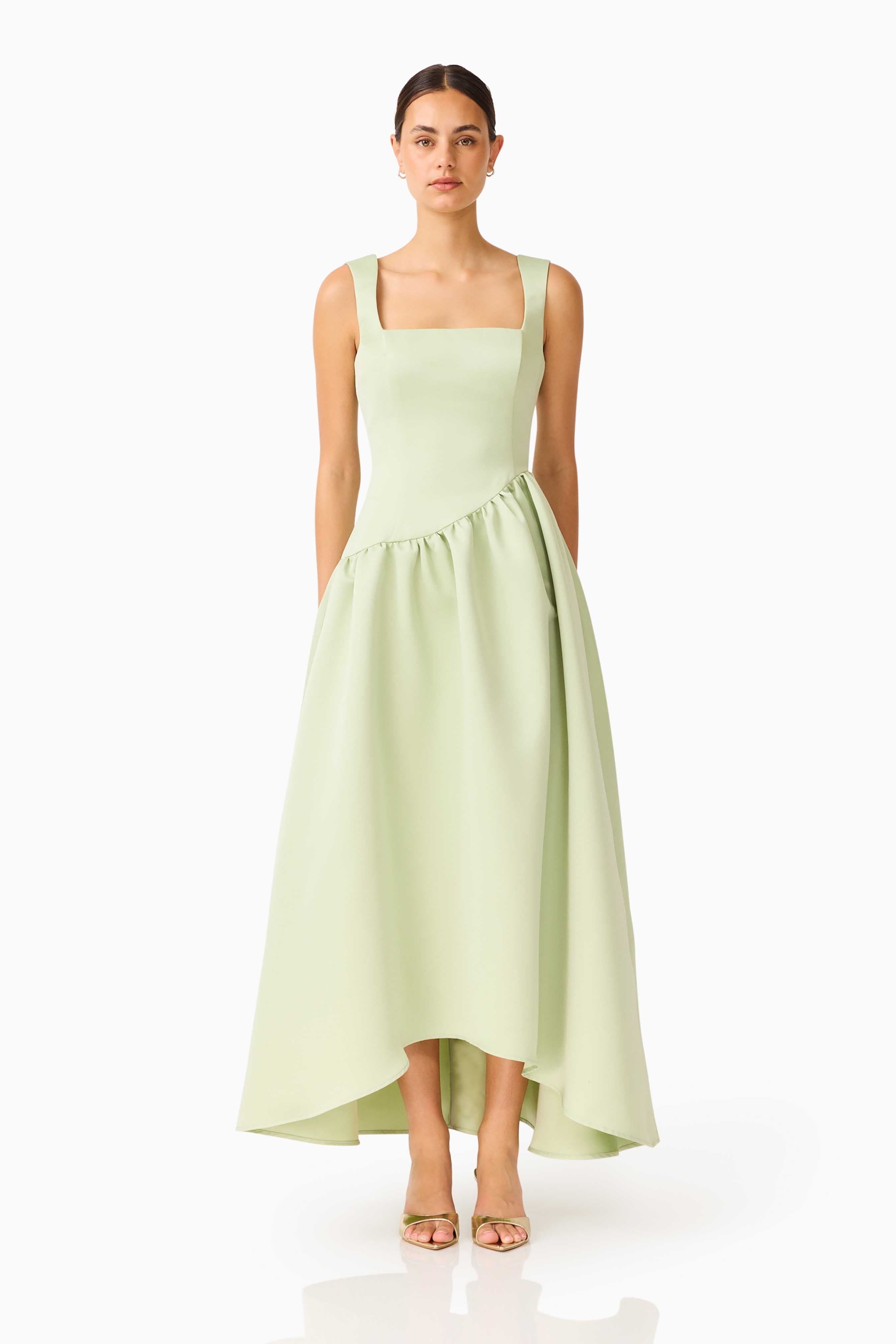 Ruelle A-Line Maxi Dress in Sage Green | Bella Bridesmaids Ruelle A-Line Maxi Dress in Sage Green | Bella Bridesmaids