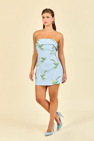 Eva Bodice with Straight Mini Skirt Little White Dress