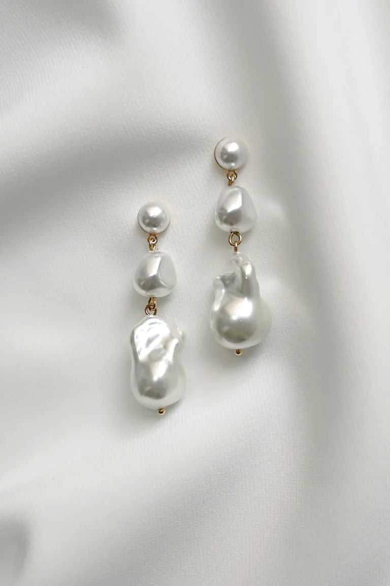 Monies pearl drop earrings - White