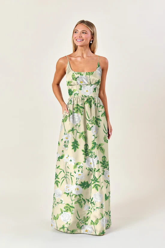 Jane Bodice with Gathered Skirt in Camellia Jacquard