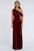 bridesmaid dresses by jordan Jordan Vintage 80s Ruby Red Velvet Bridesmaid Prom Party Dress size 5/6 NWT