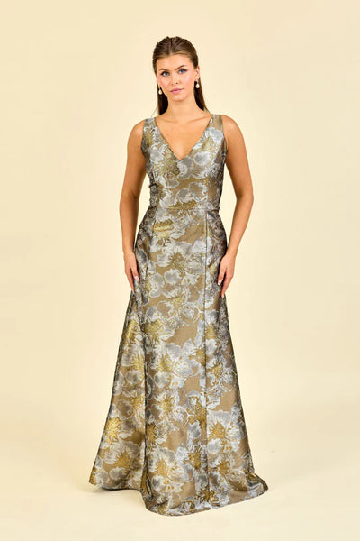 LulaKate Lisa Dress in Gold Shimmer Floral