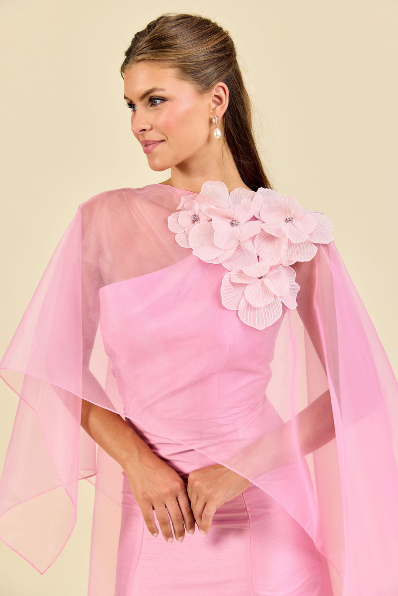 LulaKate Embroidered Organza Cape & Bella Bridesmaids