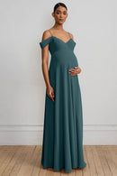 j crew maternity bridesmaid dresses Avelia A-line Ruffle Chiffon Maternity Bridesmaid Dress
