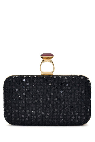 Sachin & Babi On The Rocks Clutch in Black Sequins