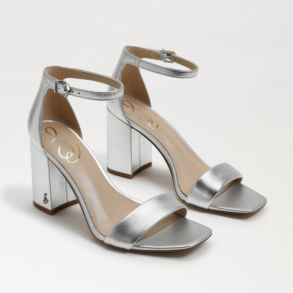 Metallic block heel sandals online