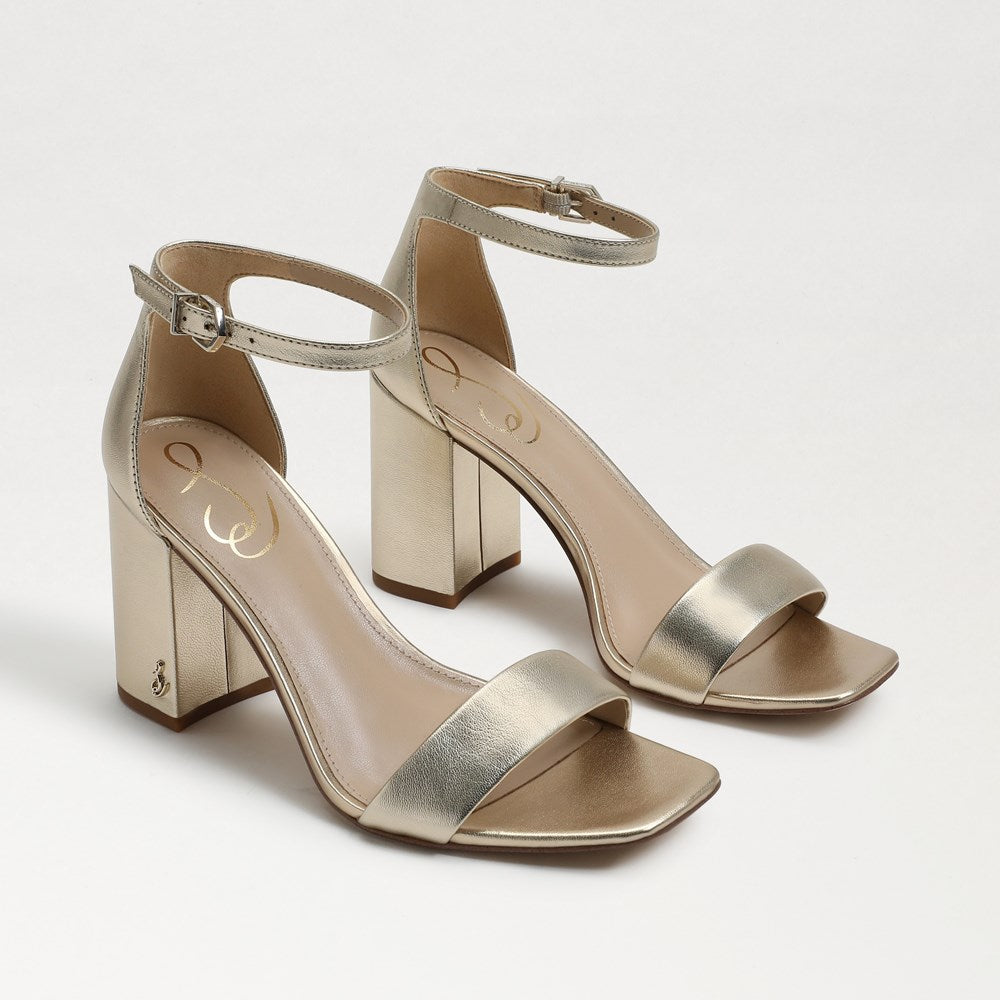 Daniella Block Heel Sandal in Gold Metallic Leather | Bella Bridesmaids Daniella Block Heel Sandal in Gold Metallic Leather | Bella Bridesmaids