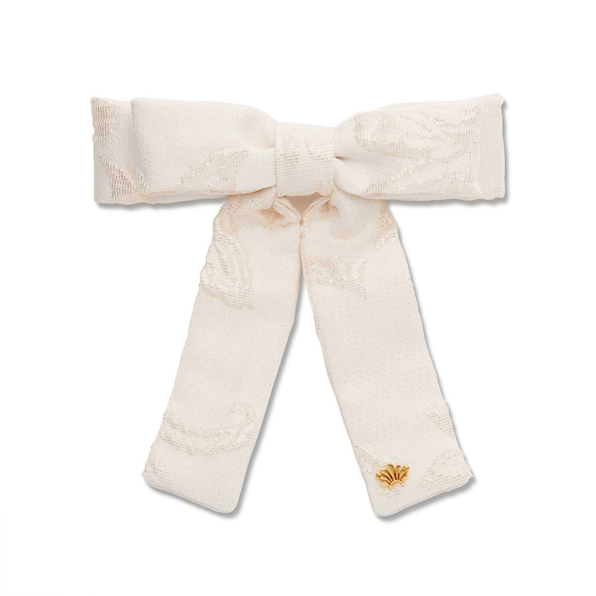 IVORY LILY JACQUARD ANTOINETTE BOW BARRETTE | Bella Bridesmaids