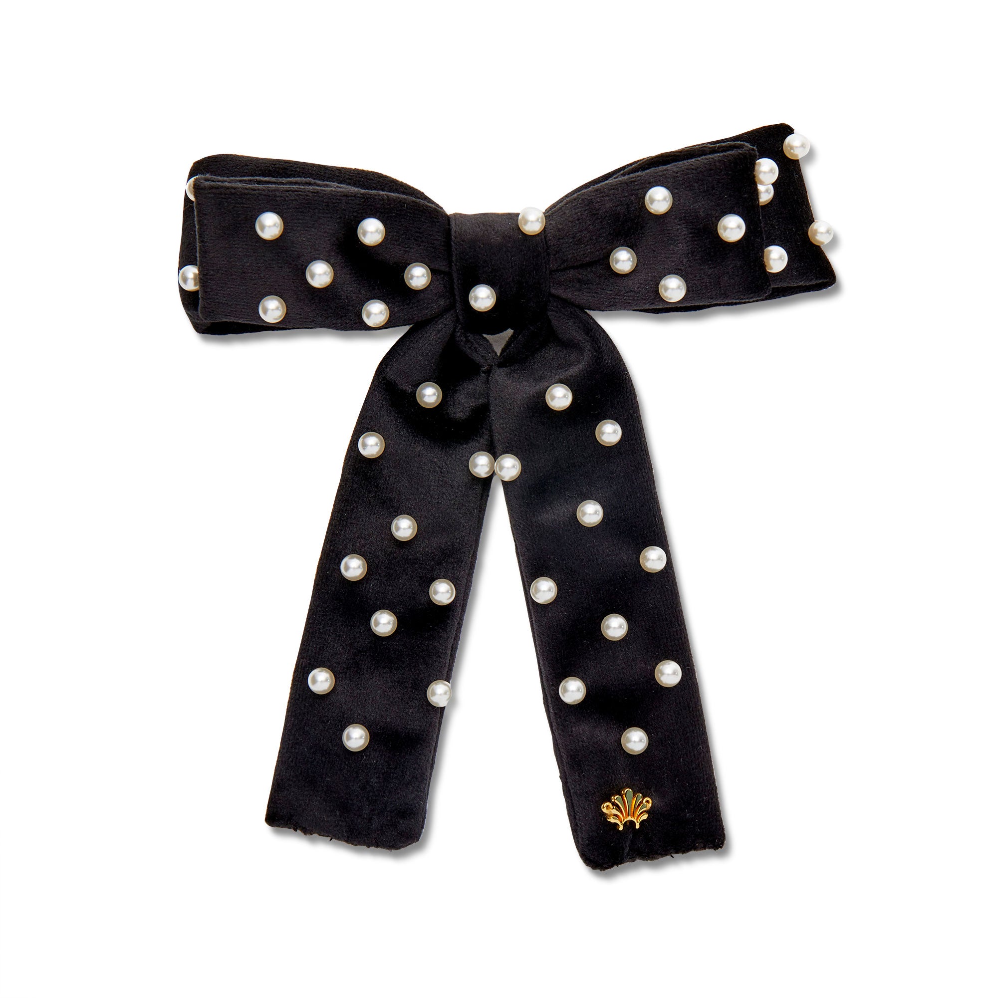 JET PEARL EMBELLISHED ANTOINETTE BOW BARRETTE | Bella Bridesmaids