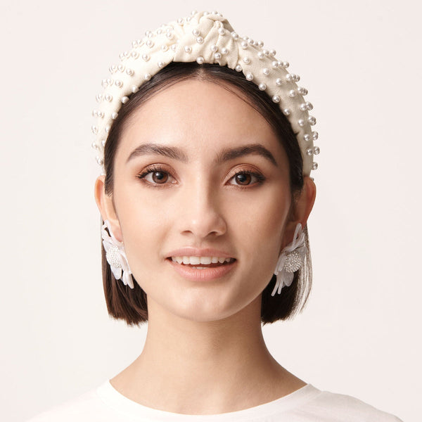 LELE SADOUGHI Faux Pearl-Embellished deals Knotted Velvet Headband