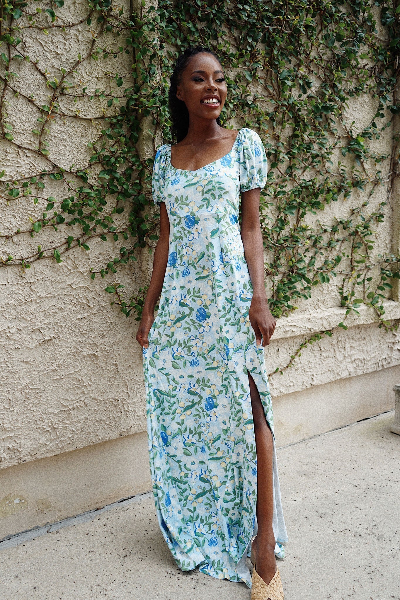 amsale blue sash dress Hyacinth – Amsale main image 0
